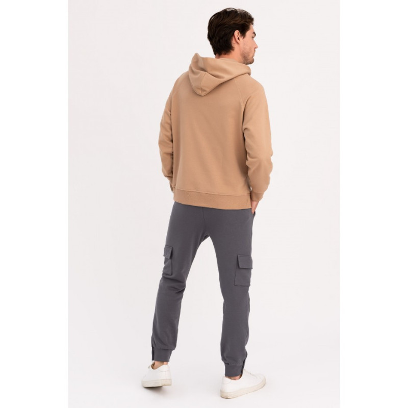 B198 UNISEX kangaroo hoodie - walnut