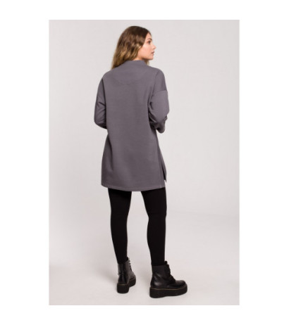 B201 Tunic blouse with zipper and struts - anthracite