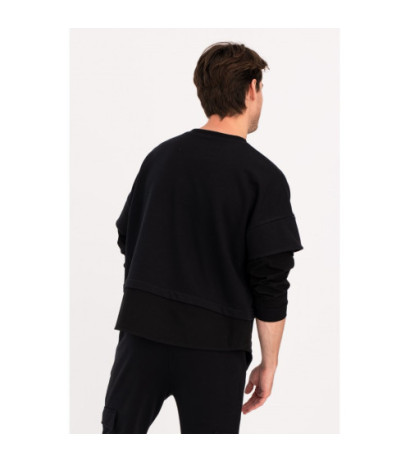 B205 UNISEX blouse with layered sleeves - black