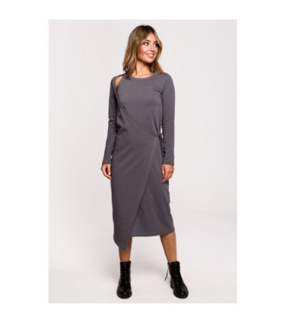 B206 Layered dress with tie - anthracite