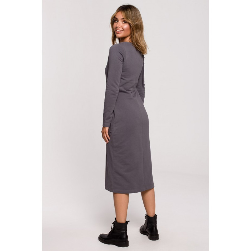 B206 Layered dress with tie - anthracite