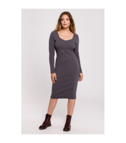 B207 Ribbed knit midi dress...