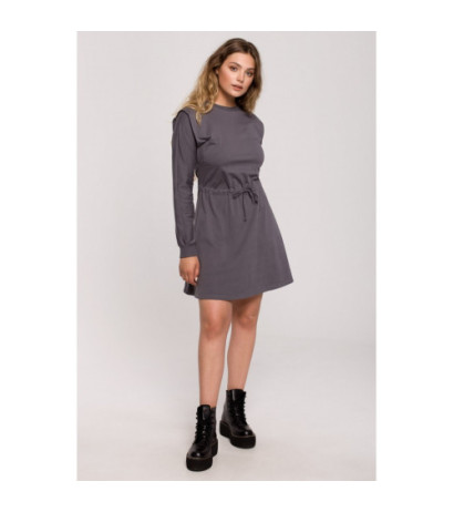 B208 Blush dress with binding - anthracite