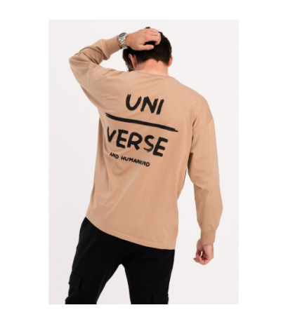 B212 UNISEX printed longsleeve - walnut