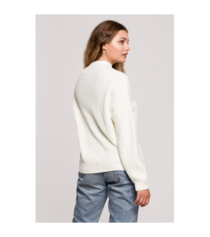 BK078 Sweater with half turtleneck - ecru