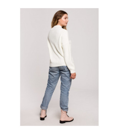 BK078 Sweater with half turtleneck - ecru