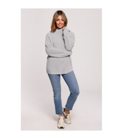 BK078 Sweater with half turtleneck - gray