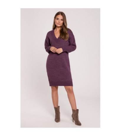 K122 Sweater dress with V...