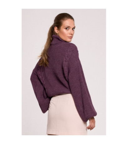 K124 Short turtleneck sweater - purple