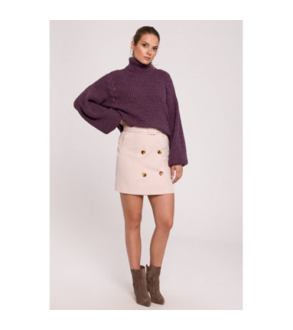 K124 Short turtleneck sweater - purple