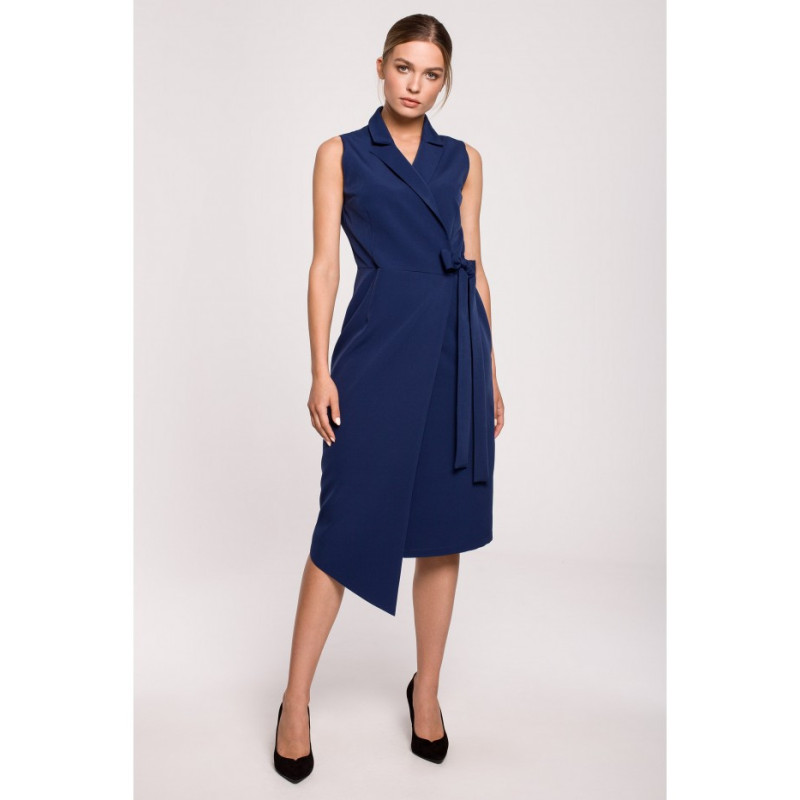 S275 Jacket dress with asymmetrical bottom - navy blue