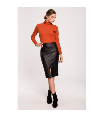 S277 Faux leather skirt - black