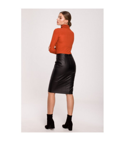 S277 Faux leather skirt - black