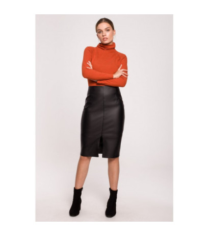 S277 Faux leather skirt - black