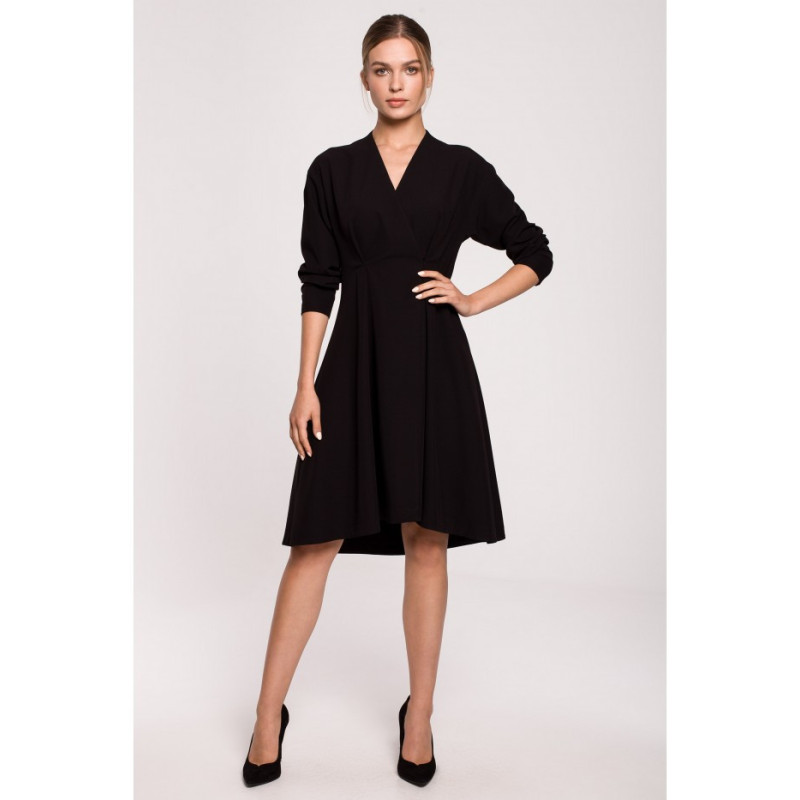 S280 Dress with flared bottom - black