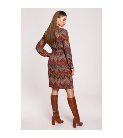 S287 Dress with Aztec pattern ties - model 1