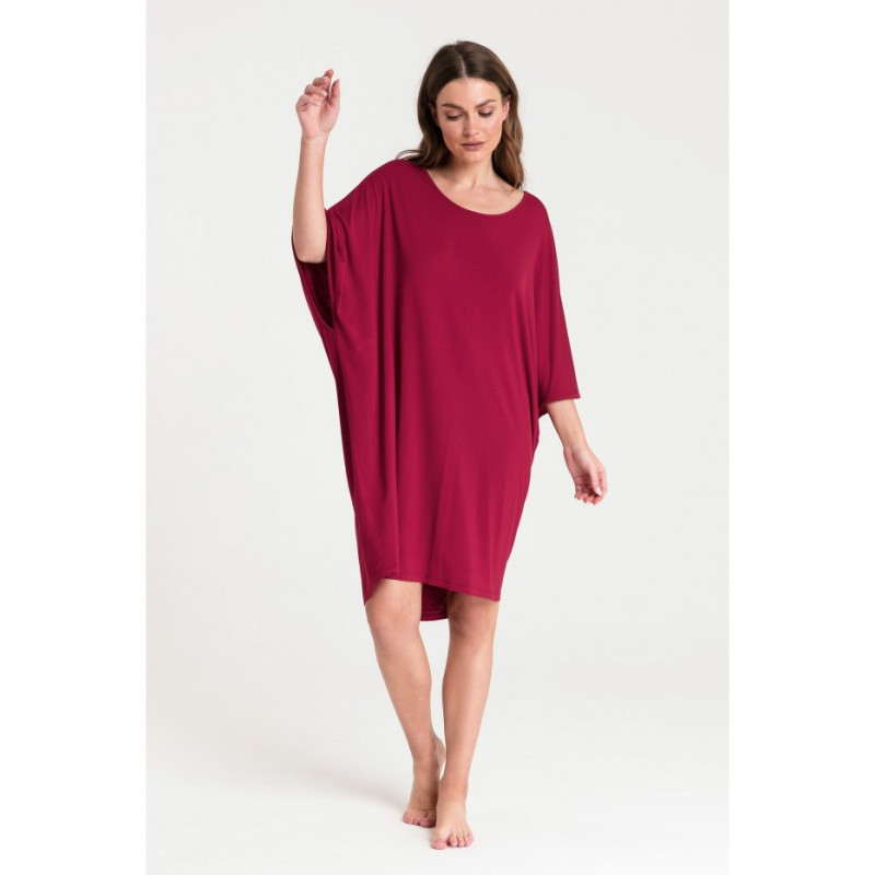 LA071 Nightgown with batwing sleeves - maroon