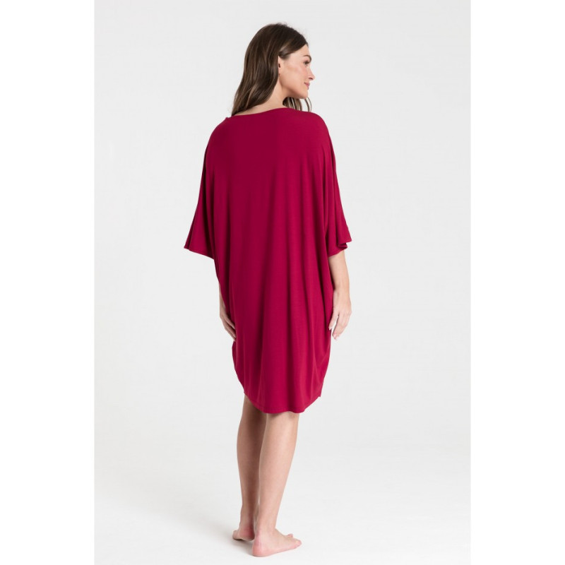 LA071 Nightgown with batwing sleeves - maroon