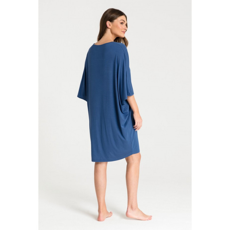 LA071 Nightgown with batwing sleeves - blue