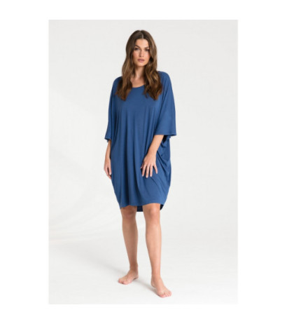 LA071 Nightgown with batwing sleeves - blue