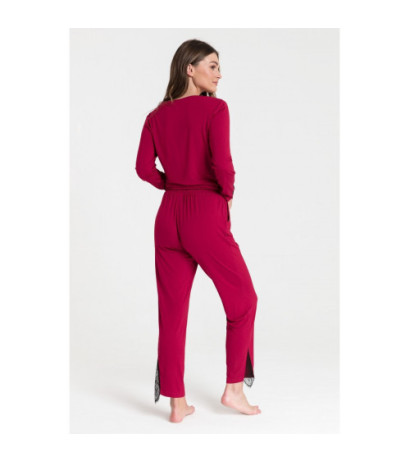 LA073 Sleeping pants with lace - maroon