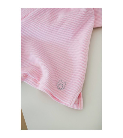 LA074 Waffle knit sleep shorts - pink