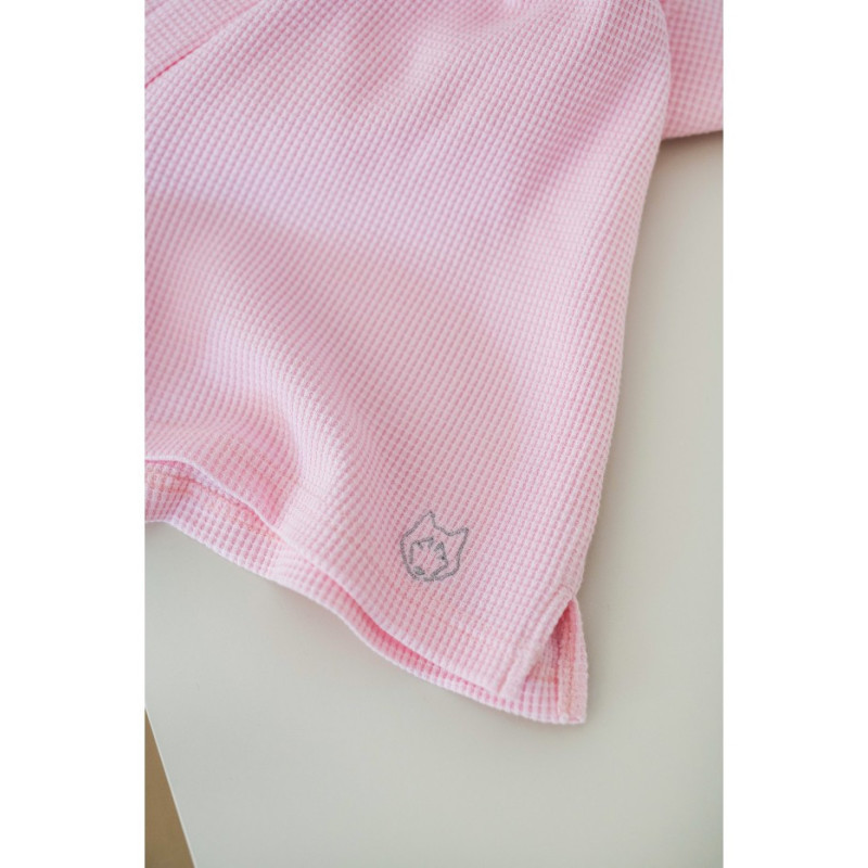 LA074 Waffle knit sleep shorts - pink