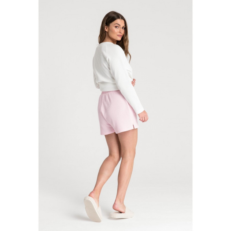 LA074 Waffle knit sleep shorts - pink