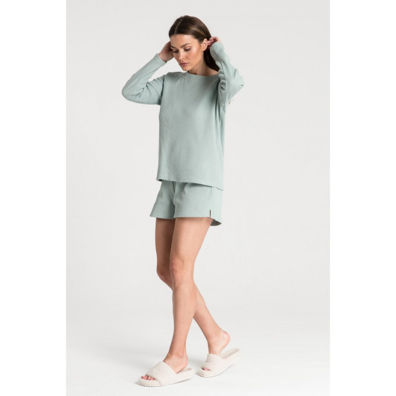 LA076 Wafer knit blouse - sage