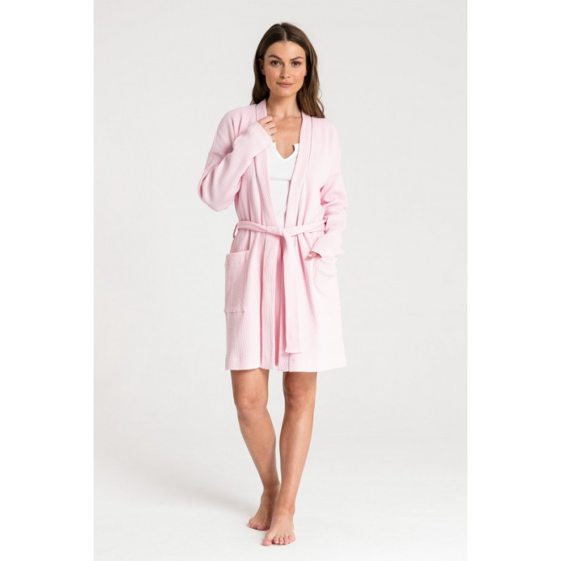 LA078 Wafer knit bathrobe - pink