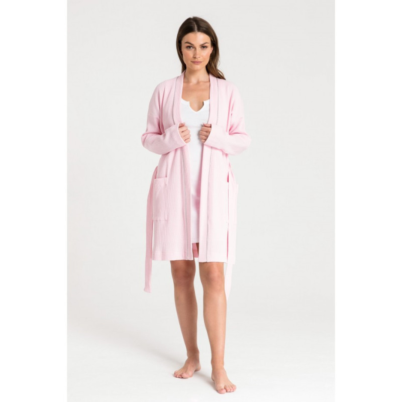 LA078 Wafer knit bathrobe - pink