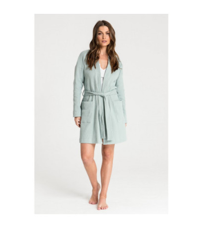 LA078 Wafer knit bathrobe - sage