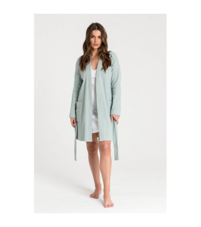 LA078 Wafer knit bathrobe - sage