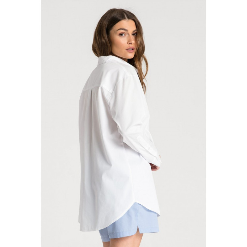 LA079 Classic shirt for sleeping and daytime - white