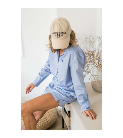 LA079 Classic shirt for sleeping and daytime - blue