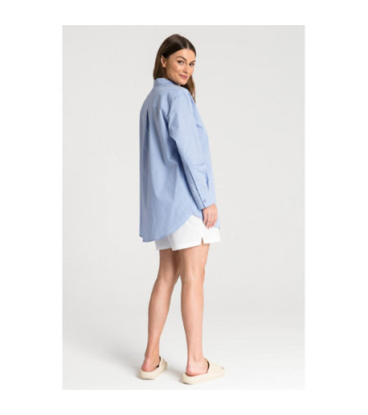 LA079 Classic shirt for sleeping and daytime - blue