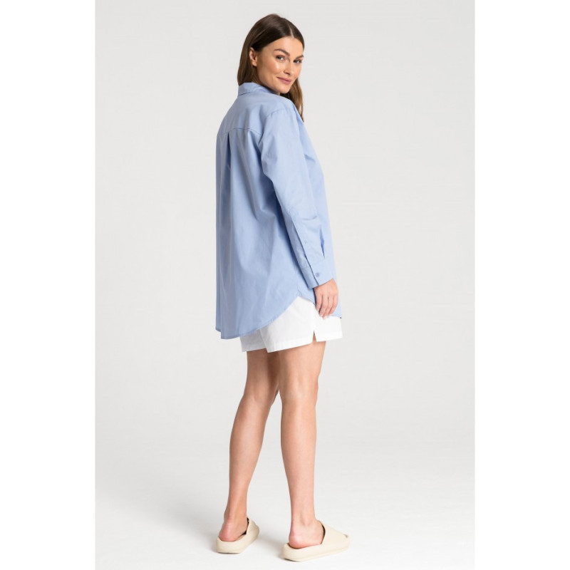 LA079 Classic shirt for sleeping and daytime - blue