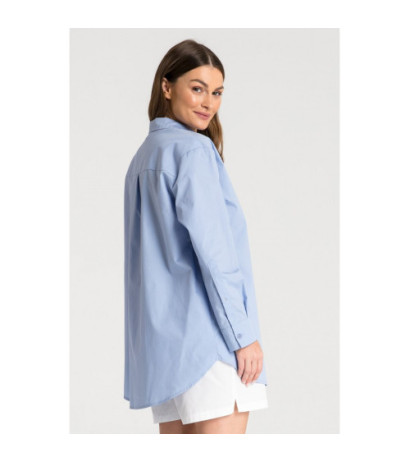 LA079 Classic shirt for sleeping and daytime - blue