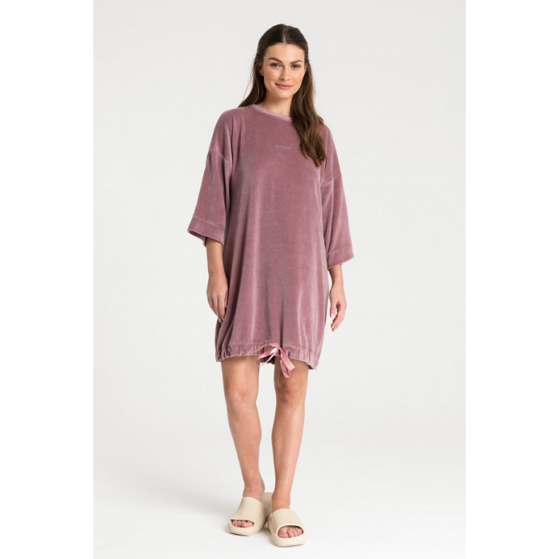 LA083 Velour tunic tied at the bottom - dirty pink