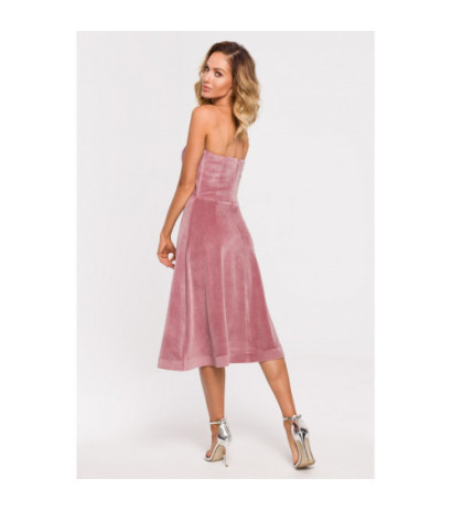 M638 Velour dress with corset - dirty pink