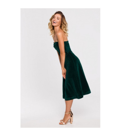 M638 Velour dress with corset - green