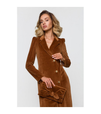 M641 Velour jacket dress - cognac