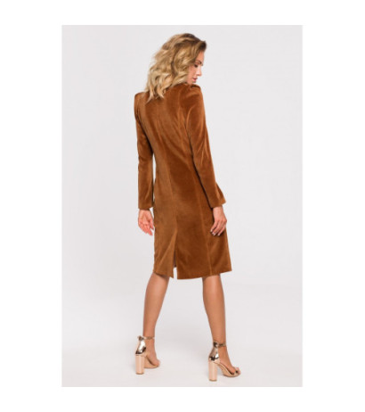 M641 Velour jacket dress - cognac