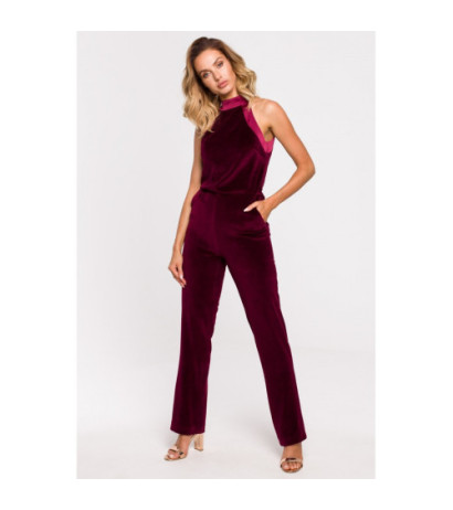 M642 Velour jumpsuit - maroon