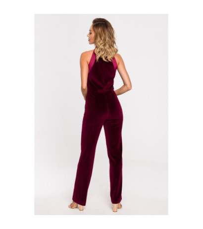 M642 Velour jumpsuit - maroon