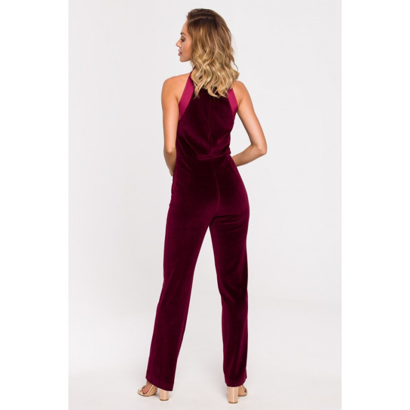 M642 Velour jumpsuit - maroon