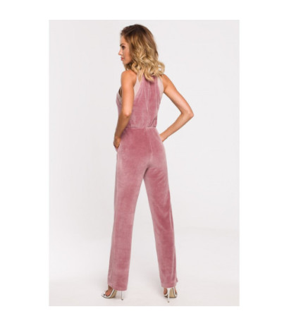 M642 Velour jumpsuit - dirty pink