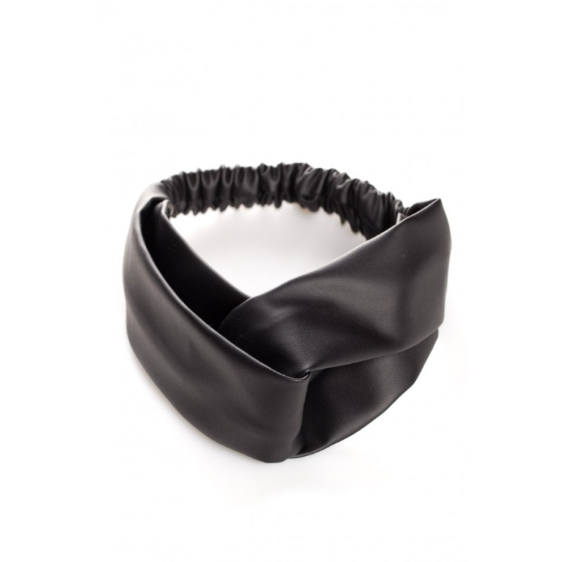 M654 Faux leather headband - black