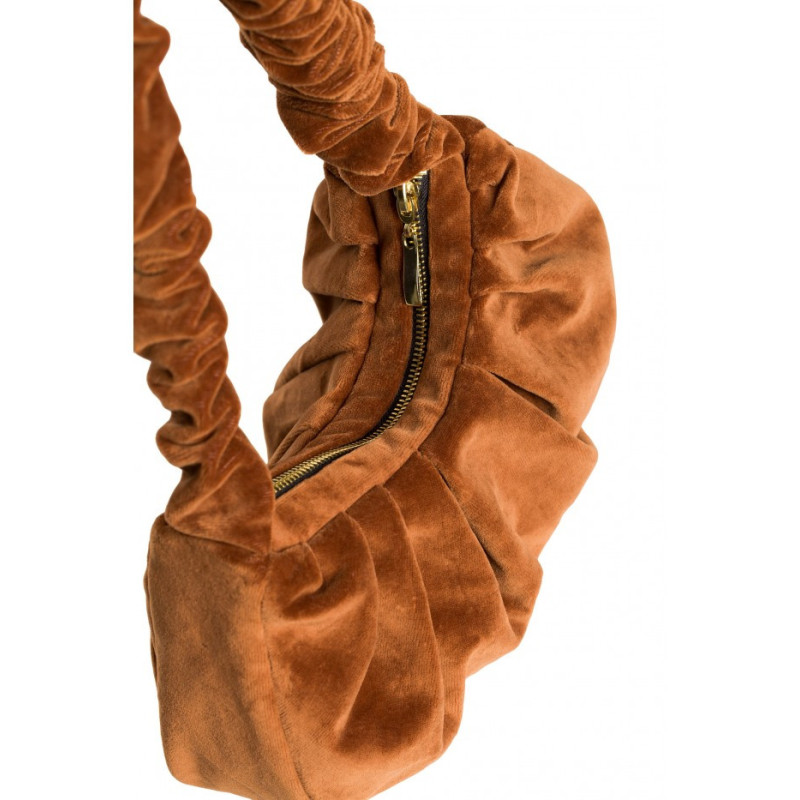 M657 Velour shoulder bag - cognac