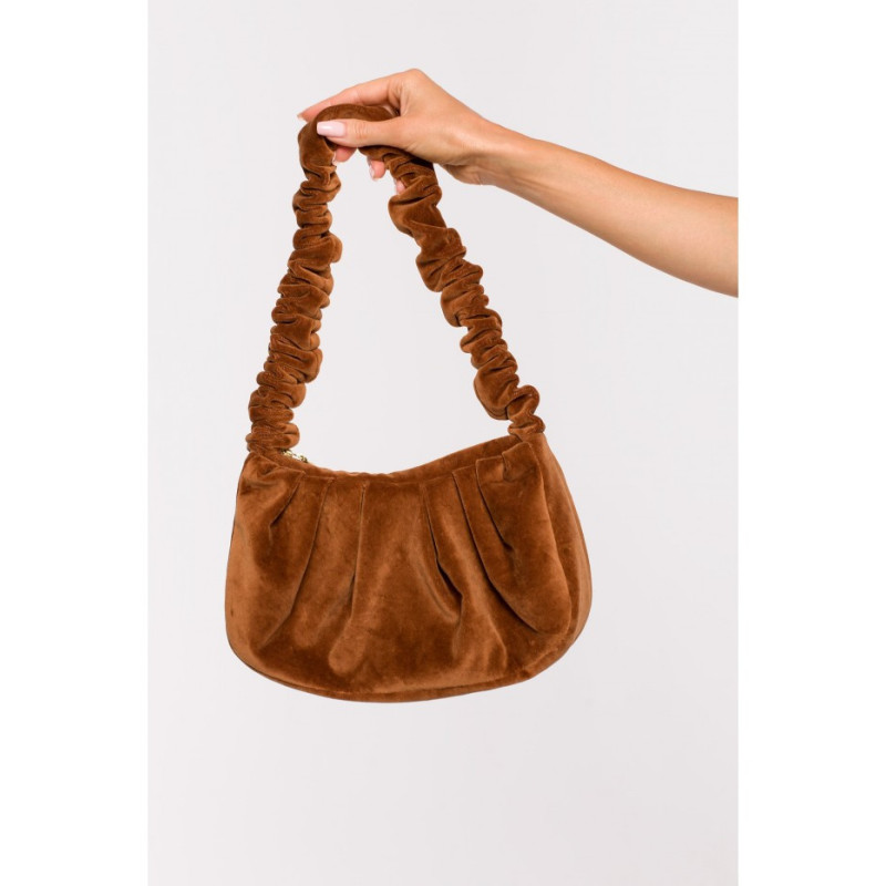 M657 Velour shoulder bag - cognac